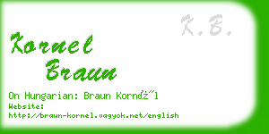 kornel braun business card